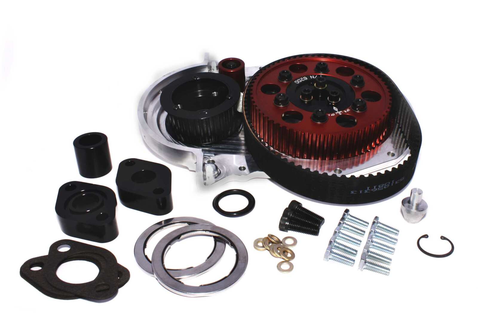 Speedmaster SBC 350 Standard Cam Height Timing Belt Drive System - Black Aluminum PCE262.1001.02