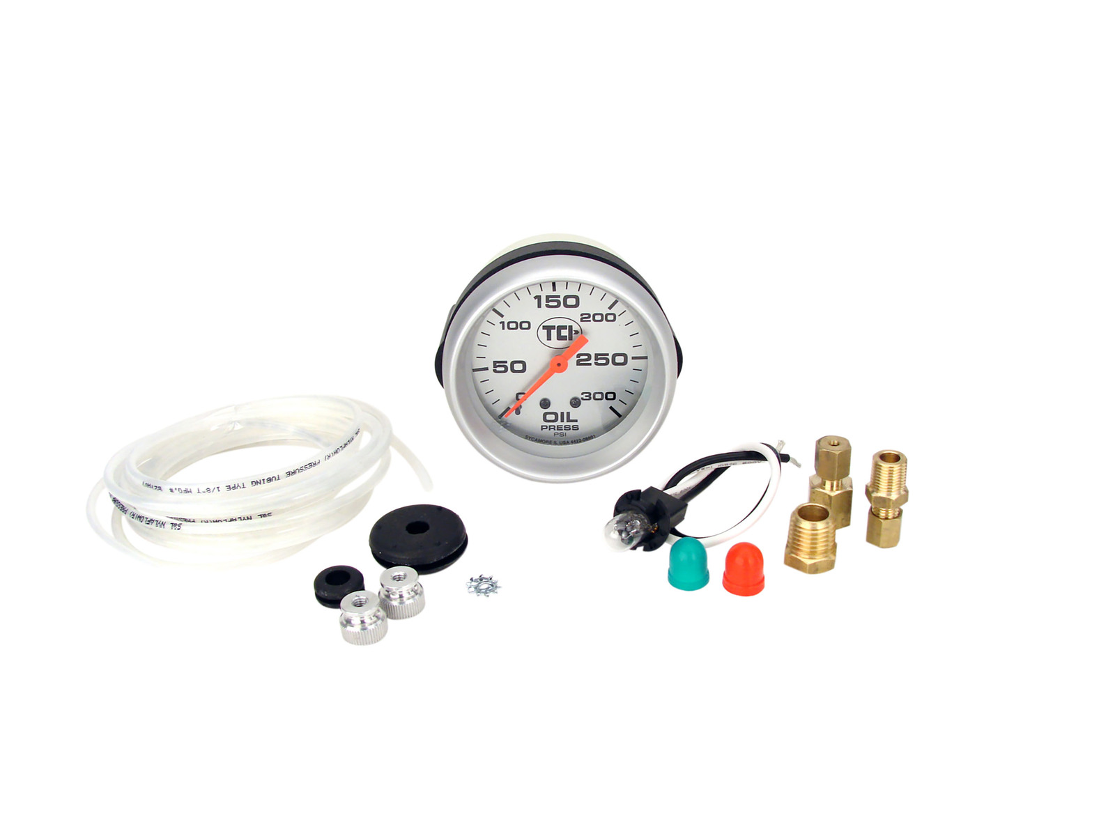 Silver 2 5/8 Transmission Pressure Gauge. TCI
