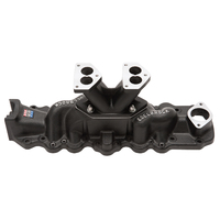 11033, Ford, Flathead, Edelbrock, Intake Manifold, Intake, Manifold, Dual-Plane, Slingshot, Black Powder Coated