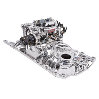 Edelbrock, Intake manifold, Carburetor, Thunder Series, AVS, carb gasket, Bolt Kit, Carb Studs, Throttle linkage, Fuel Line, Fuel, Gas, Induction kit,