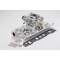Edelbrock, Intake manifold, Carburetor, Thunder Series, AVS, carb gasket, Bolt Kit, Carb Studs, Throttle linkage, Fuel Line, Fuel, Gas, Induction kit,