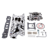 Edelbrock, Intake manifold, Carburetor, Thunder Series, AVS, carb gasket, Bolt Kit, Carb Studs, Throttle linkage, Fuel Line, Fuel, Gas, Induction kit,