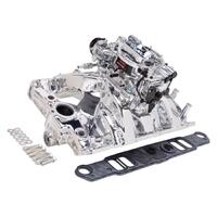 Edelbrock, Intake manifold, Carburetor, Thunder Series, AVS, carb gasket, Bolt Kit, Carb Studs, Throttle linkage, Fuel Line, Fuel, Gas, Induction kit,