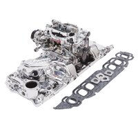 Edelbrock, Intake manifold, Carburetor, Thunder Series, AVS, carb gasket, Bolt Kit, Carb Studs, Throttle linkage, Fuel Line, Fuel, Gas, Induction kit,