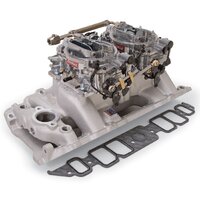 Edelbrock, Intake manifold, Carburetor, Thunder Series, AVS, carb gasket, Bolt Kit, Carb Studs, Throttle linkage, Fuel Line, Fuel, Gas, Induction kit,
