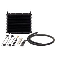 Large Max-Cool Transmission Oil Cooler KIT 11 in x 7.75 in. Black Aluminium, Plate & Fin
