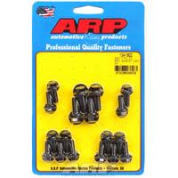 SBC Small Block Chevy Oil Pan Sump Mounting Bolts Set, Black, 6 point Hex, SBC 327 350 400