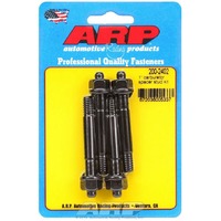 Carburetor Carby Studs kit, Suits 1" Spacer, 2.700" long Hex Nuts, 5/16-18 and 5/16-24 in Thread, Black Oxide, Set of 4