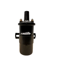 Performance Canister Electronic Ignition Coil - FEMALE post type with bracket. Black, universal replacement cannister style 12v automotive