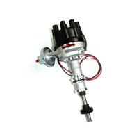 FORD 351C CLEVELAND Distributor Flame-Thrower Stock Look, Magnetic Pickup, Vacuum Advance, Socket Style, Black, Ford Cleveland / Modified