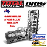 Pair Small Block Chevy 350 Cylinder heads, Complete Assembled for Hydraulic Roller Cam, Angle Plug