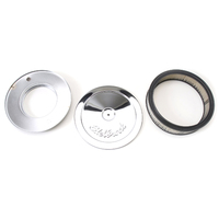 10" Air Cleaner, Round, Chrome, 2" Thick Filter Element