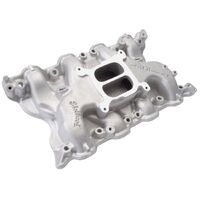 Ford 351C 4V Performer Intake Manifold, Dual-Plane, Satin, Cleveland 4V Inlet, square bore.