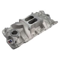 SBC Intake Inlet Manifold Dual-Plane Performer EPS Small Block Chevy 4150 style square bore 327 350 400