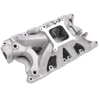 351W Windsor Intake Inlet Manifold Single Plane High Rise Super Victor, Satin Ford 9.5 deck