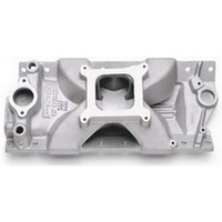 SBC Victor JR. 23 Deg Intake Inlet Manifold Single Plane Natural  Small Block Chevy 350 Low profile High Rise intake.