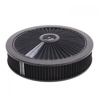 Black Round Air Cleaner PRO-FLO high-flow Breathable Lid, 14" x 3" tall element