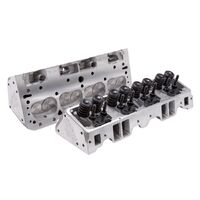Chevy 350 Cylinder Heads, E Street 185cc, 70cc, Assembled Pair, suit Hydraulic Flat Tappet, Straight Plug Small Block Chevy SBC