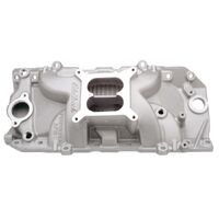 large oval-port Intake Manifold Dual-Plane, Big Block Chevy 396 454 502 Performer RPM, Satin