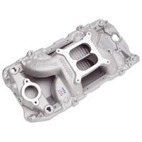 BBC Chevy Intake Inlet Manifold Dual Plane Manifold Performer RPM AIR GAP Satin, Big Block Chevy