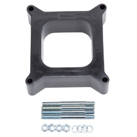 2" Tall Carburetor Spacer adapter, square-bore. 4-barrel open spacer Black Phenolic Plastic suits Holley Carby 4150 standard flange,