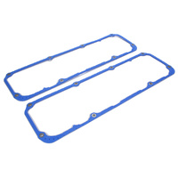  351C Valve Rocker Cover Gaskets, Race Blue Steel Core Silicone, FORD V8 CLEVELAND 351 393 408 Anti Crush