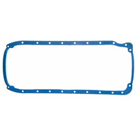 BBC CHEVY OIL SUMP PAN GASKET KIT 1 Piece Dual Dipstick Blue Silicone Rubber, both Side Dipstick, Small Block Chevy, Kit