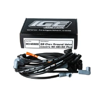 Spark Plug Wires SBC Chevy 350 9MM HEI ignition leads Set Around Covers Black 90/90 Kit Small Block HEI CAP