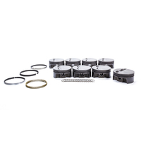 Powerpak Pistons Kit, Small Block 400 Chevy Flat Top, 374, 4.125bore, 3.750" 6.000rod, 1.125c/h SBC, Forged