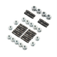 Oil Pan Sump Stud Kit 350 Chevy Small Block Black stud with silver hex nut,