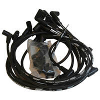 Spark Plug Wires Street Fire 8.0mm, Black 90 Degree Boots/ HEI cap SBC Chevy Pontiac Oldsmobile Finished Kit Set