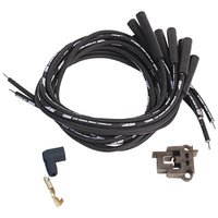 Spark Plug Wire Set UNIVERSAL Street Fire, Spiral Core, 8 mm, Black, Straight Plug Boots, Socket Style + HEI, Cut-To-Fit, V8, Kit