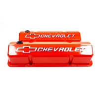CHEVY SBC ALUMINIUM VALVE ROCKER TAPPET SLANT COVER Chevrolet Orange 327 350 400 Small Block