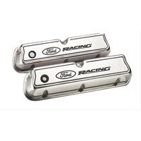 FORD SBF WINDSOR ALUMINIUM VALVE ROCKER COVER POLISHED 221 302W 347W 351W FORD RACING SCRIPT