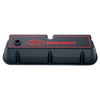 FORD SBF WINDSOR BLACK CRINKLE ALUMINIUM VALVE ROCKER COVER 302W 347W 351W RAISED FORD RACING SCRIPT