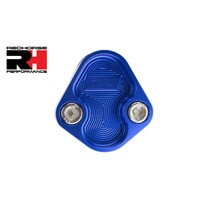Blue Fuel pump Block off plate Chevy BBC and Ford Windsor 289 302 351 and Holden 6 cylinder. 