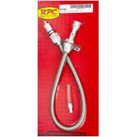 Chevy GM Turbo TH350 TH400 Flexible Transmission Dipstick Filler Tube, Firewall mounted, Braided Stainless