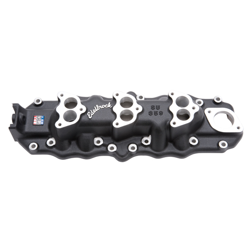 11083, Ford, Flathead, Edelbrock, Intake Manifold, Intake, Manifold, Dual-Plane, Black Powder Coated