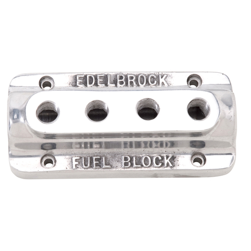 Edelbrock, Fuel Block, Fuel Block Kit, Vintage Series, 12901, Polished Fuel Block
