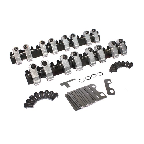 Chevy 350 Shaft Mount Type Aluminium 1.6/1.5 Ratio Roller Rockers Kit fits  Brodix Track 1 Cylinder Head, Small Block Chevy