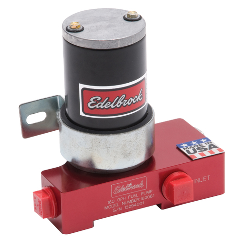 Edelbrock, Fuel Pump, Electric, Red, 160 GPH, 12 psi, 1/2", 1000+ HP, 182061