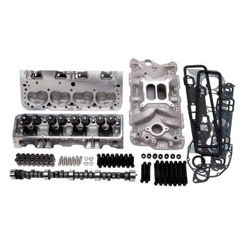 Edelbrock, power package, top end kit, all-in-one-box performance, total power package, intake manifold, intake, heads, cylinder heads, cam, camshaft,