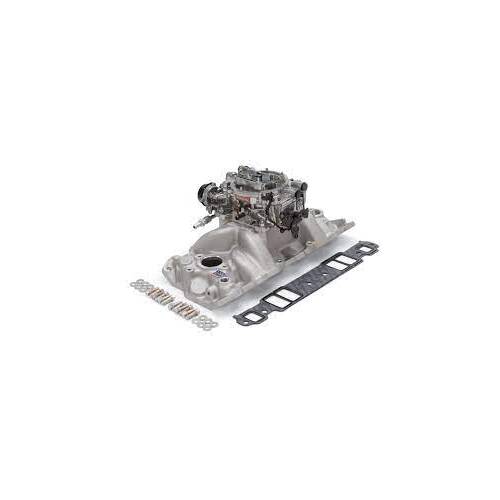 Edelbrock, Intake manifold, Carburetor, Thunder Series, AVS, carb gasket, Bolt Kit, Carb Studs, Throttle linkage, Fuel Line, Fuel, Gas, Induction kit,