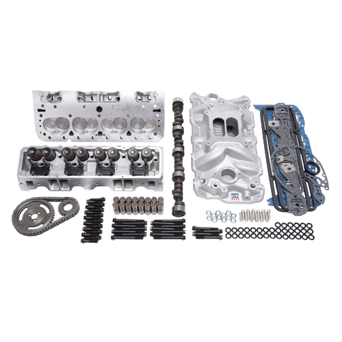 Edelbrock, power package, top end kit, all-in-one-box performance, total power package, intake manifold, intake, heads, cylinder heads, cam, camshaft,