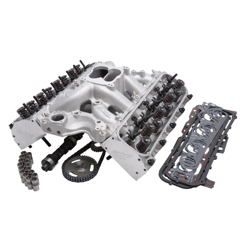 Edelbrock, power package, top end kit, all-in-one-box performance, total power package, intake manifold, intake, heads, cylinder heads, cam, camshaft,