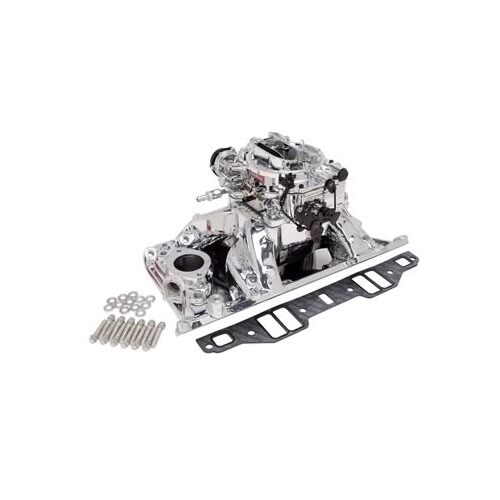 Edelbrock, Intake manifold, Carburetor, Thunder Series, AVS, carb gasket, Bolt Kit, Carb Studs, Throttle linkage, Fuel Line, Fuel, Gas, Induction kit,