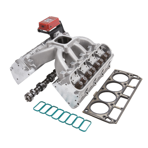 Edelbrock, power package, top end kit, all-in-one-box performance, total power package, intake manifold, intake, heads, cylinder heads, cam, camshaft,
