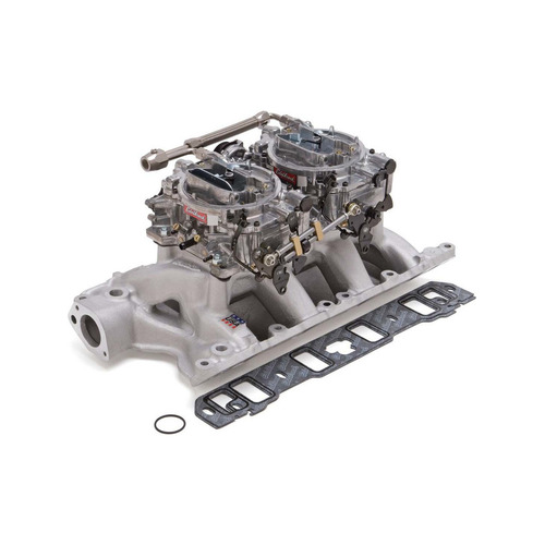 Edelbrock, Intake manifold, Carburetor, Thunder Series, AVS, carb gasket, Bolt Kit, Carb Studs, Throttle linkage, Fuel Line, Fuel, Gas, Induction kit,