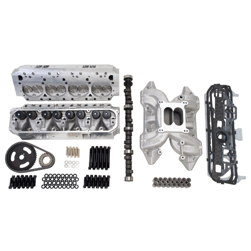 Edelbrock, power package, top end kit, all-in-one-box performance, total power package, intake manifold, intake, heads, cylinder heads, cam, camshaft,