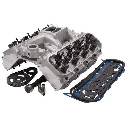 Edelbrock, power package, top end kit, all-in-one-box performance, total power package, intake manifold, intake, heads, cylinder heads, cam, camshaft,